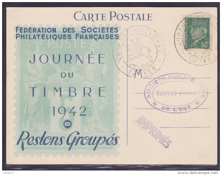 France Journée Du Timbre 1942 - Troyes - ....-1949