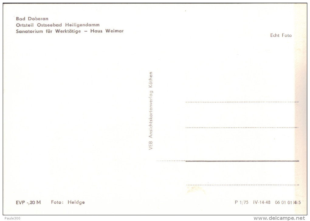 Bad Doberan - Heiligendamm - Sanatorium Für Werktätige - Haus Weimar - Bad Doberan