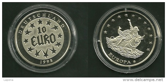 Medalla Token Jeton Alemania 10 Euro 1998 Europa - Otros & Sin Clasificación