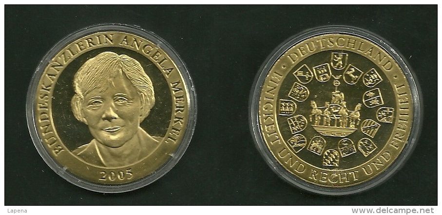 Medalla Token Jeton Alemania Angela Merkel 2005 - Otros & Sin Clasificación