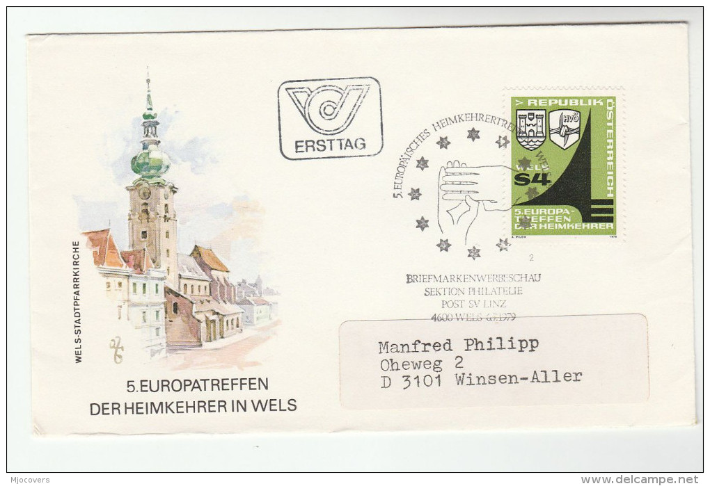 1979 AUSTRIA FDC Stamps EUROPEAN POW REPATRIATION Assoc Cover Wwii - WW2