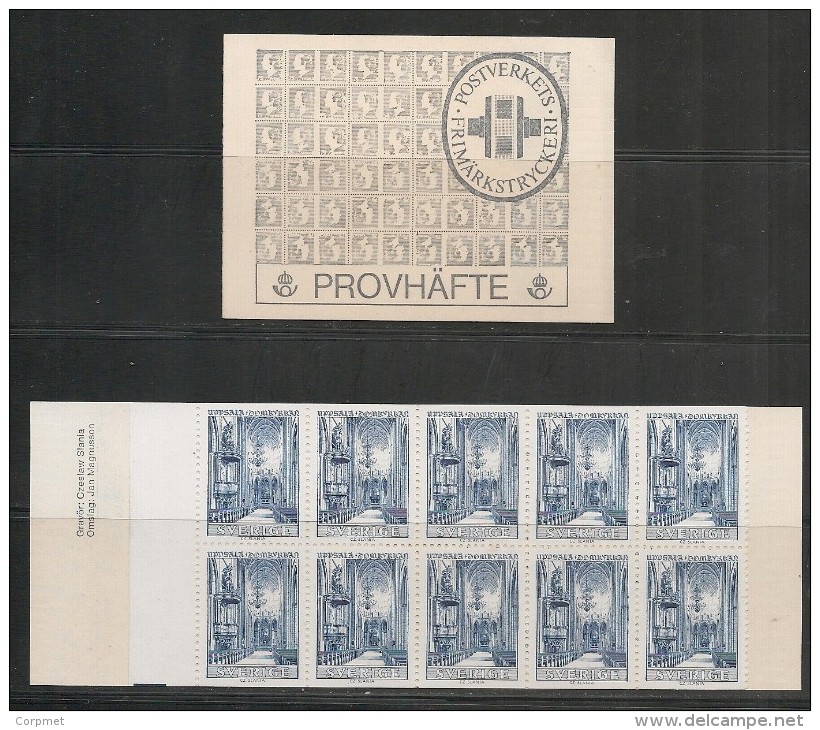 SWEDEN - 1963 PROVHÄFTE BOOKLET - PROOF BOOKLET -  UPPSALA CATHEDRAL - CZ SLANIA Design - Saggi E Prove