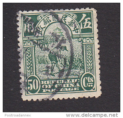 China, Scott # 216, Used, Reaping Rice, Issued 1913 - 1912-1949 Republic