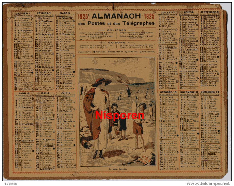 Calendrier - Almanach Des Postes Et Télégraphes 1925 Carte Du Département De L'Ain - Tamaño Grande : 1921-40