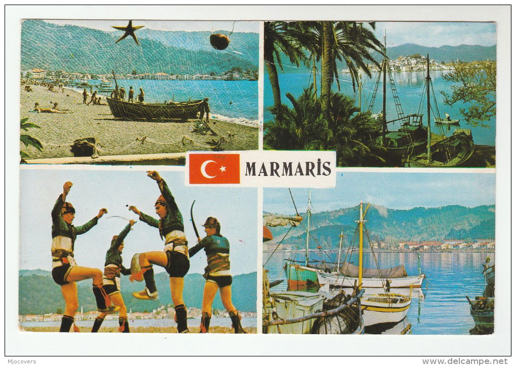 1973 SHIP MAIL CARD From TURKEY To GB  (postcard MARMARIS ) Pmk  'LONDON  MARITIME MAIL'  Franked GB Stamps - Covers & Documents