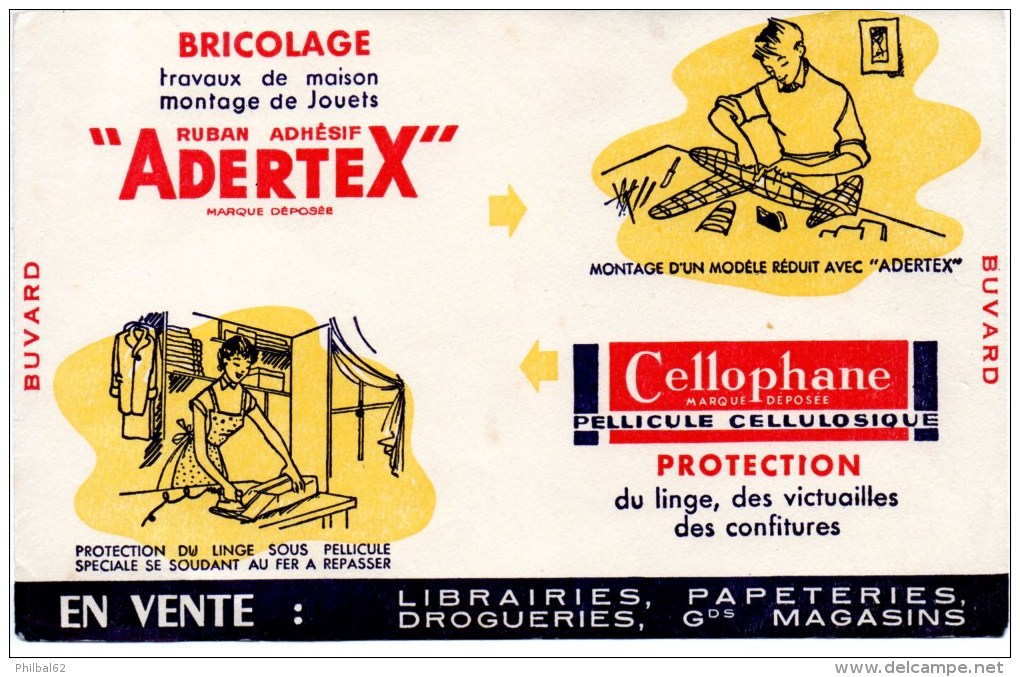 Buvard : Bricolage, Ruban Adhésif Adertex Pour Travaux De Maison Et Montage De Jouets. - Autres & Non Classés