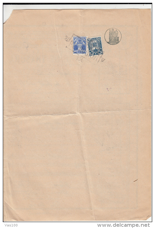 WAYBILL, RAILWAY TRANSPORTATION TICKET FOR MERCHANDISE, AVIATION, STATISTICAL STAMPS,1934, ROMANIA - Europe