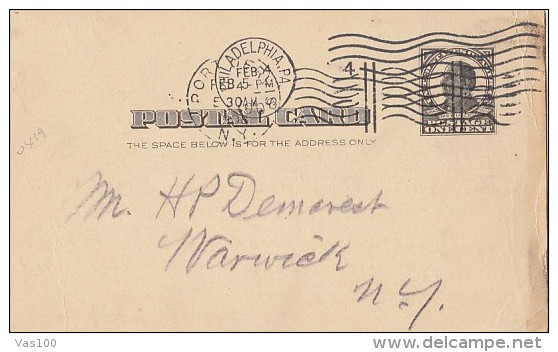 WILLIAM MCKINLEY, PC STATIONERY, ENTIER POSTAL, 1908, USA - 1901-20