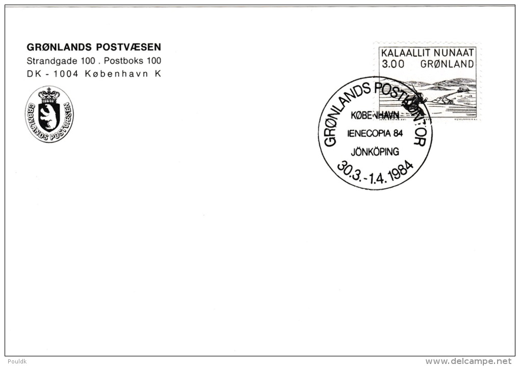 Greenland Card P/m Grønlands Postkontor 1984 IENECOPIA Jönköping   (G76-41) - Storia Postale