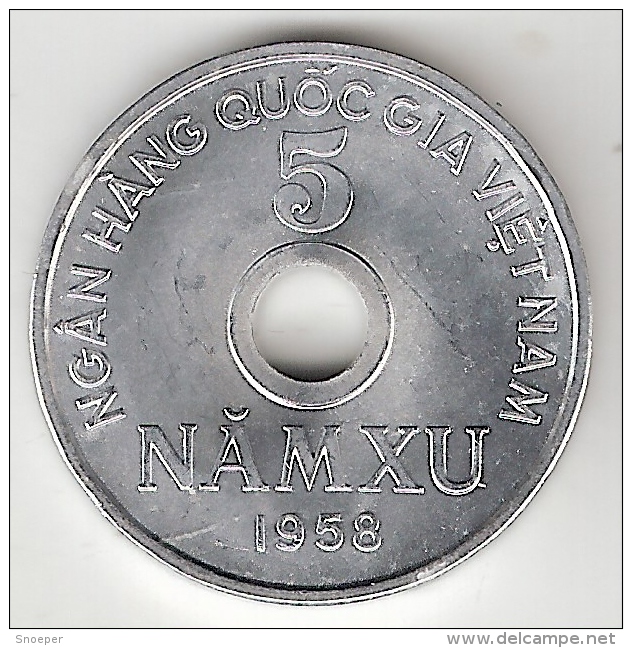 *north Vietnam 5 Xu 1958 Km 7 Unc  !!! - Vietnam