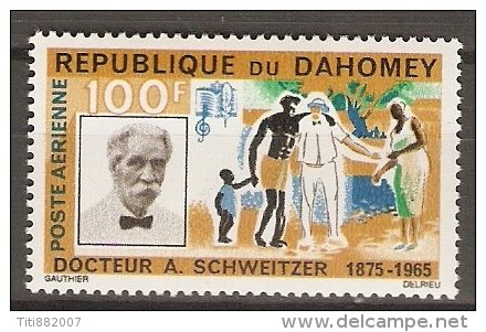 DAHOMEY.   Aéro ..  1965.  Y&T N°35 *.  Docteur Schweitzer  /  Prix Nobel. - Bénin – Dahomey (1960-...)