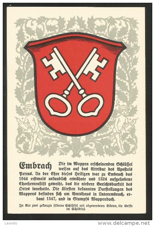 EMBRACH ZH Bezirk Bülach WAPPEN Gekreuzte Schlüssel - Bülach