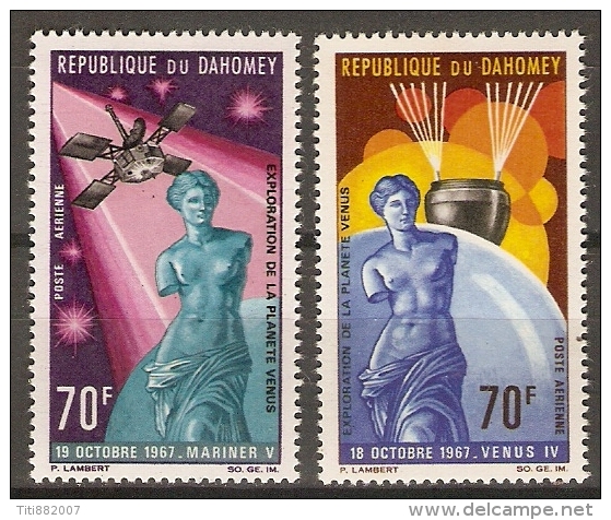 DAHOMEY.   Aéro . 1968.  Y&T N°71 / 72*.   Planète Vénus  /  Satellite / Milo ... - Benin - Dahomey (1960-...)