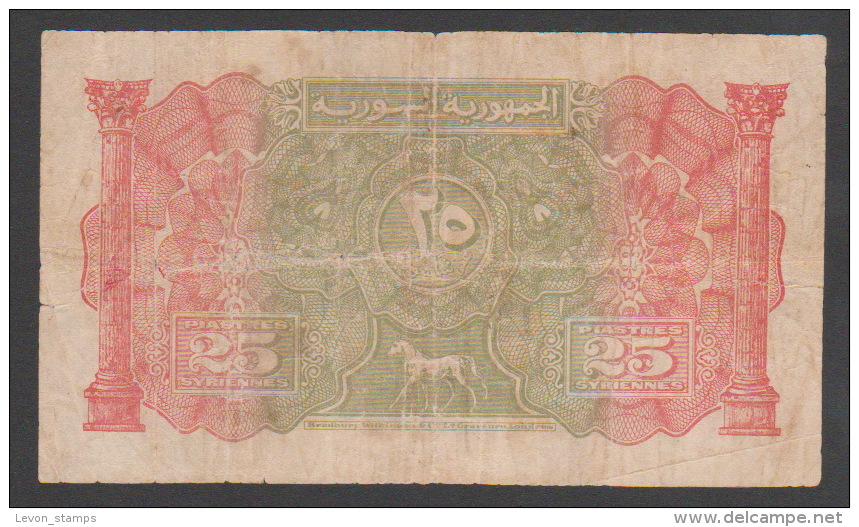 Syria,Syrie, 25 Syrian Piastres 1/ 8 /1942, No:51, VG. - Syrie