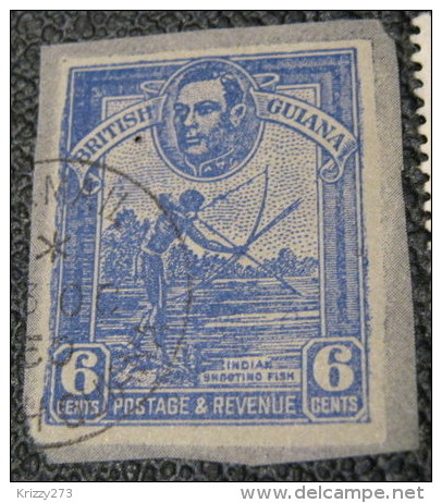 British Guiana 1938 King George VI Indian Shooting Fish 6c Printed Stationery 6c - Used - Britisch-Guayana (...-1966)