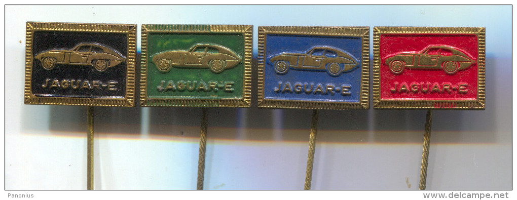 JAGUAR E - Car  Automobile, Vintage Pin  Badge, Lot 4 Pieces - Jaguar