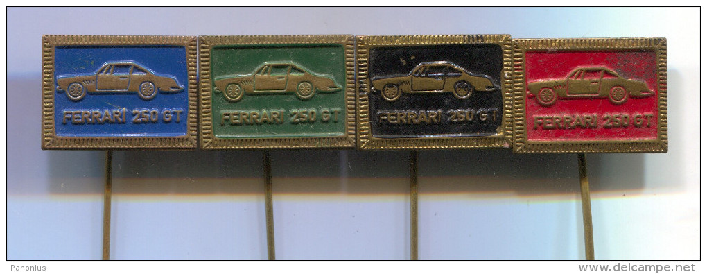 FERRARI 250 GT - Car  Automobile, Vintage Pin  Badge, Lot 4 Pieces - Ferrari