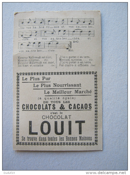 CHROMO CHOCOLAT LOUIT CHANSON MALBOROUGH COUPLETS 8,9,10. - Louit