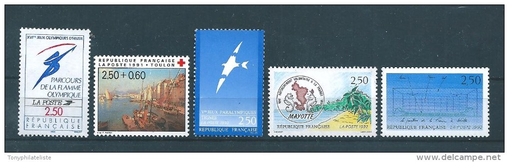 France Timbres De 1992 N°2732 A 2736  Neuf **vendu Prix De La Poste - Neufs