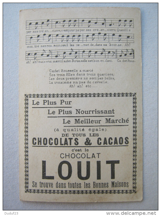 CHROMO CHOCOLAT LOUIT CHANSON CADET ROUSSELLE COUPLETS 6,7 - Louit