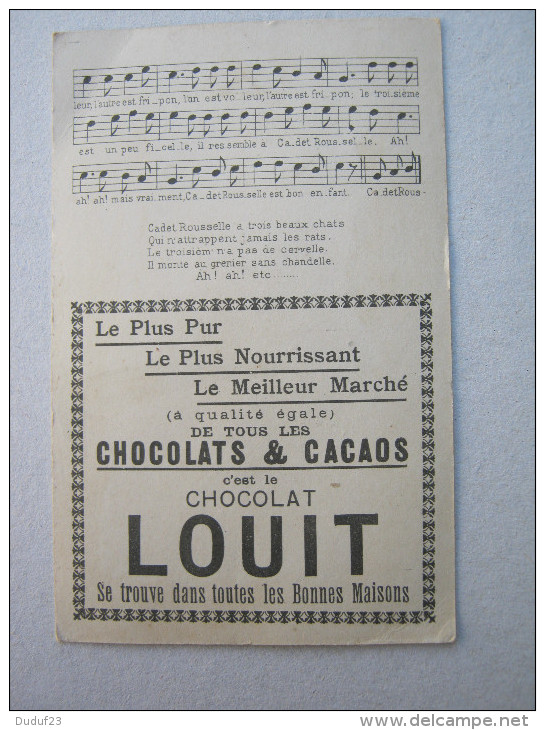 CHROMO CHOCOLAT LOUIT CHANSON CADET ROUSSELLE COUPLETS 8,9. - Louit