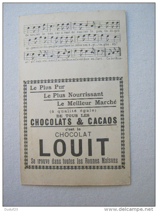 CHROMO CHOCOLAT LOUIT CHANSON CADET ROUSSELLE COUPLET 10 - Louit