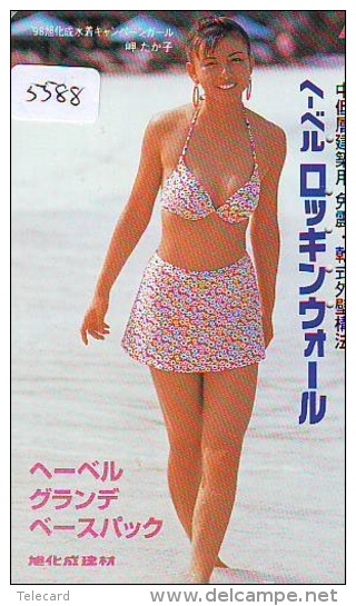 Télécarte Japon EROTIQUE (5588) EROTIC * Japan * ACTRESS  * TK * BIKINI  GIRL * BATHCLOTHES  * FEMME * SEXY LADY - Mode