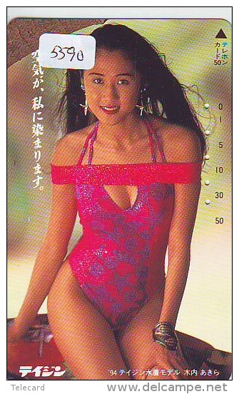 Télécarte Japon EROTIQUE (5590) EROTIC * Japan * ACTRESS  * TK * BIKINI  GIRL * BATHCLOTHES  * FEMME * SEXY LADY - Mode