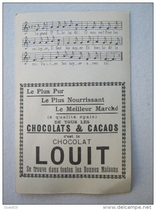 CHROMO CHOCOLAT LOUIT CHANSON LE ROI DAGOBERT COUPLET 2. - Louit