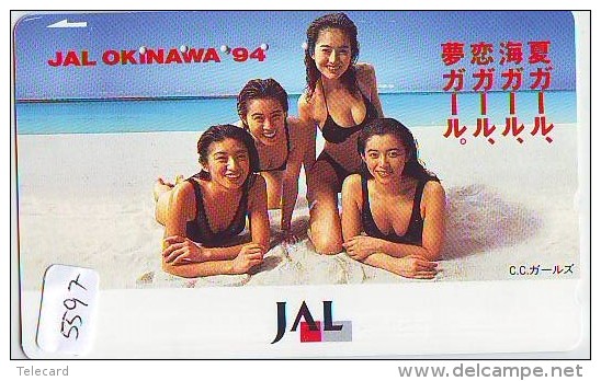 Télécarte Japon EROTIQUE (5597) EROTIC * Japan * ACTRESS  * TK * BIKINI  GIRL * BATHCLOTHES  * FEMME * SEXY LADY - Mode