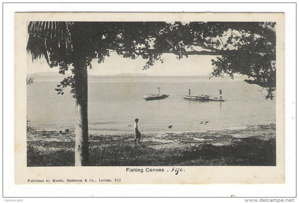ÎLES  FIDJI  /  FIJI  /  FISHING  CANOES  /  Published By MORRIS , HEDSTROM  & Co., LEVUKA , FIJI - Figi