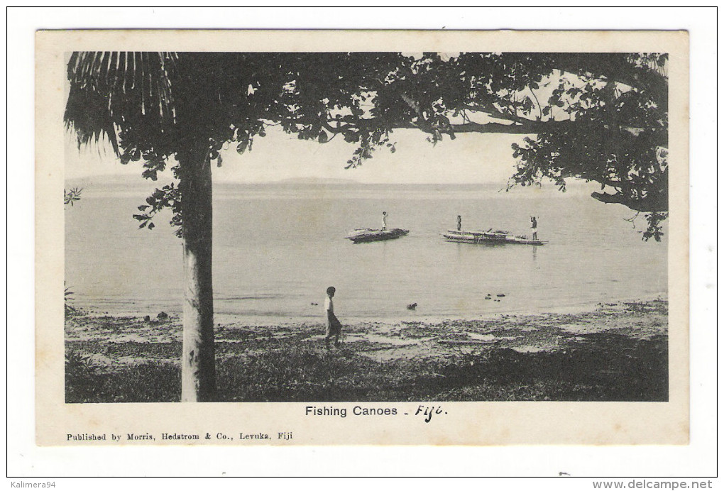 ÎLES  FIDJI  /  FIJI  /  FISHING  CANOES  /  Published By MORRIS , HEDSTROM  & Co., LEVUKA , FIJI - Fidji