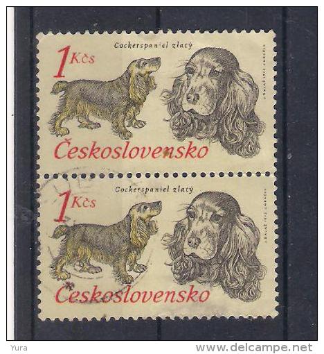 Czechoslovakia  1973 Mi Nr  2158   Pair  (a1p4) - Dogs