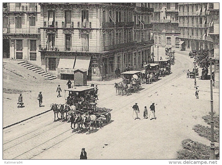 ALGERIE  /  BAB-EL-OUED   ( Banlieue D' ALGER ) /  AVENUE  DE  LA  BOUZAREAH  ( Calèches Et Tramway à Chevaux ) - Altri & Non Classificati