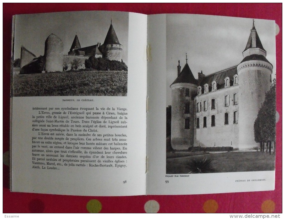 Chateaux De Touraine, Cher, Indre, Vienne. J.M. Rougé. éditions Arthaud. Grenoble. 1939. Couv. Robert Lanz - Centre - Val De Loire