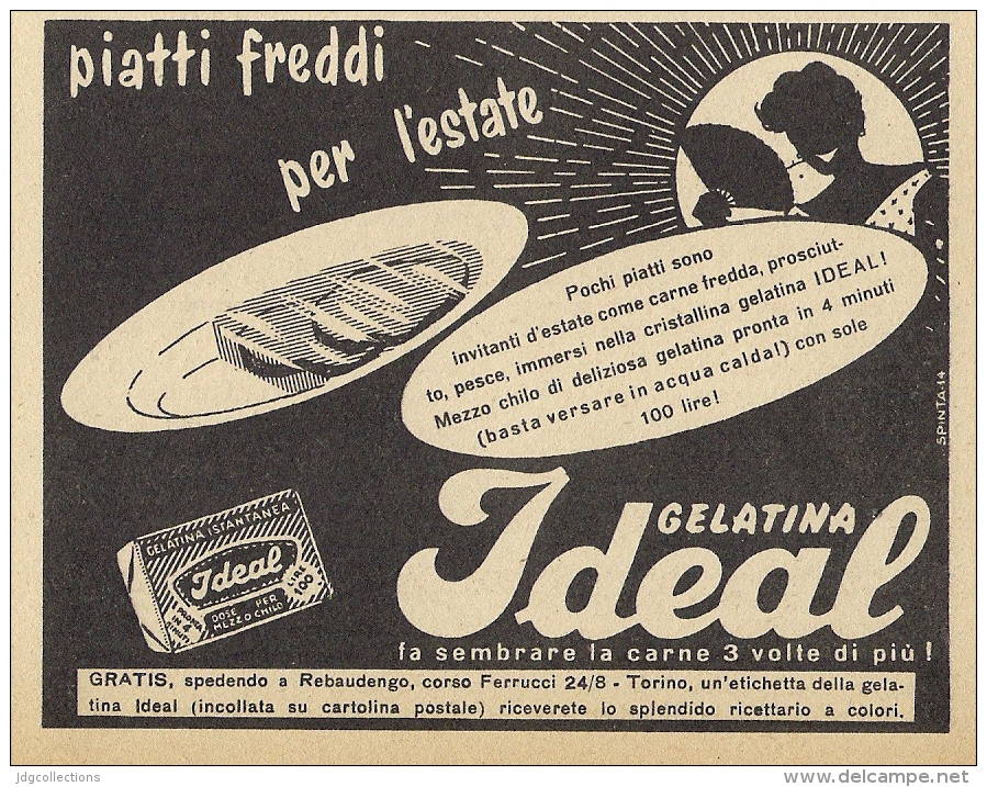 # IDEAL GELATINA  1950s Advert Pubblicità Publicitè Publicidad Reklame Food Jelly Gelatin Gelatine - Manifesti