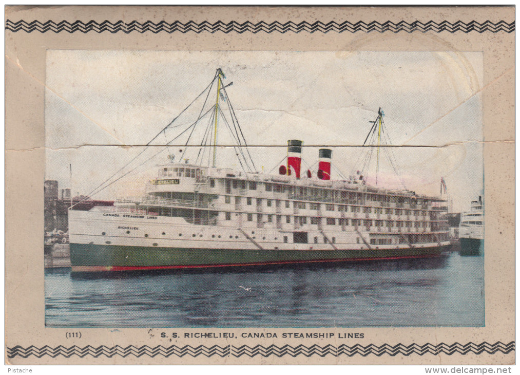 Souvenir Folder - 1940-1950 - Montréal Saguenay - 20 Color Views - Boat - S.S. Richelieu Steamship Lines - 5 Scans - Saguenay