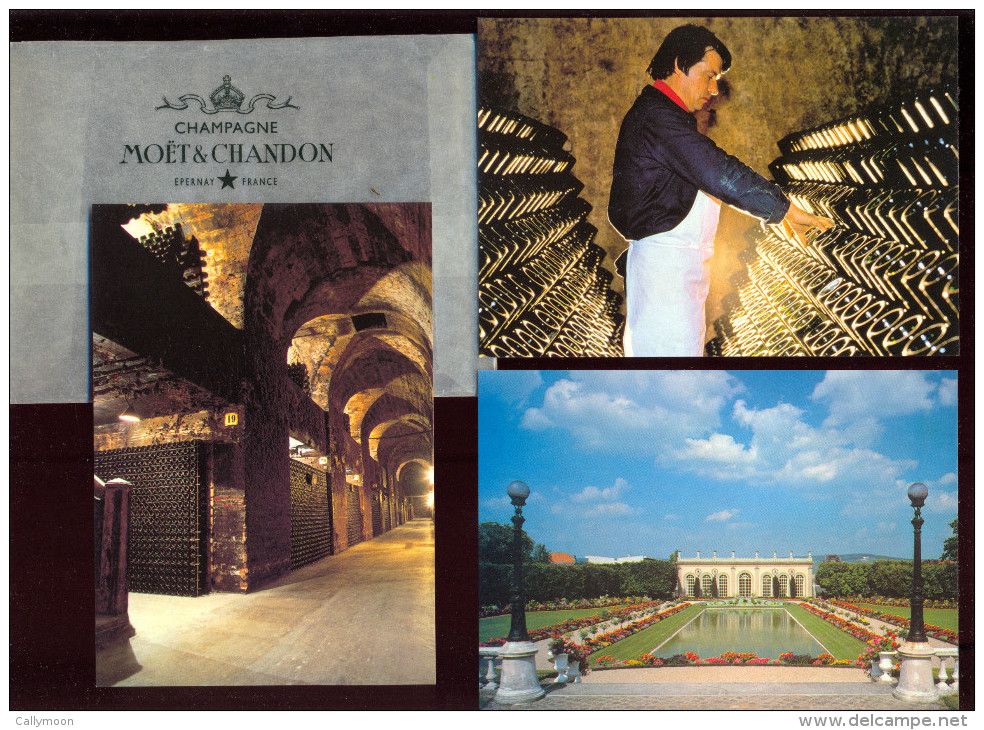 Champagne / Moët & Chandon - 6 Cartes Postales + Dépliant (en Néerlandais). - Publicité