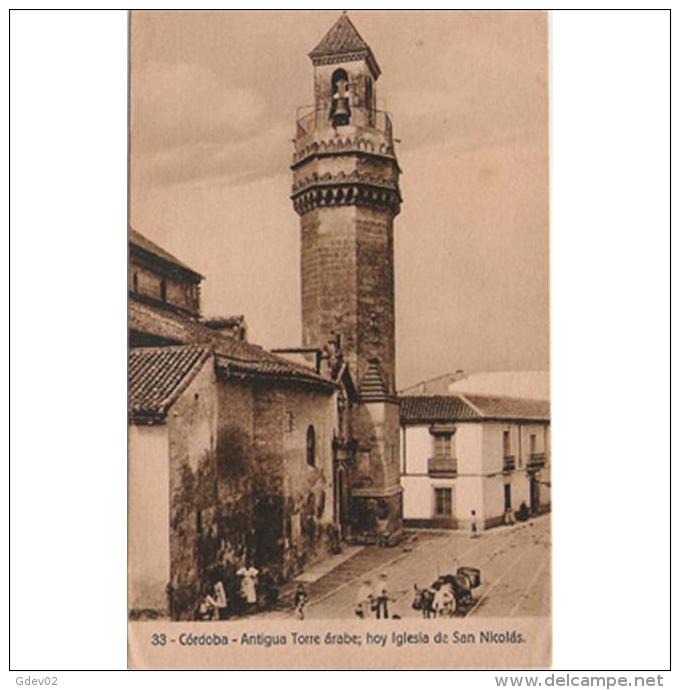 CDBTP5569CPA-LFTD3063TARI.Tarjeta Postal DE CORDOBA.personas.animales. TORRE ARABE E IGLESIA DE SAN NICOLAS.Cordoba - Iglesias Y Catedrales