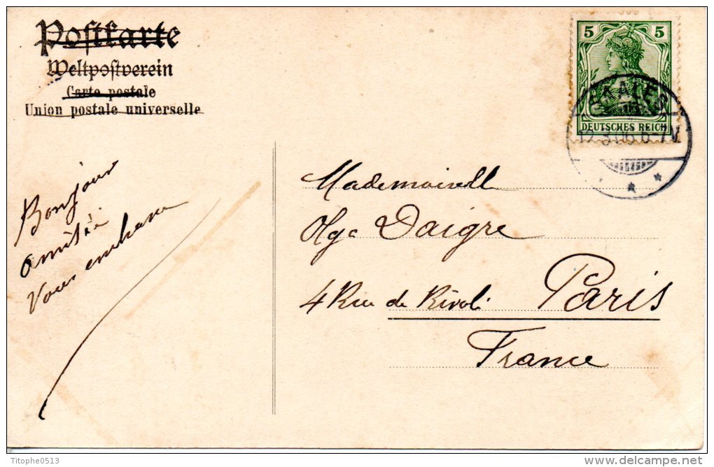 ALLEMAGNE. 5 Pf Sur Carte Postale De Saales à Destination De Paris Ayant Circulé En 1906. - Briefe U. Dokumente