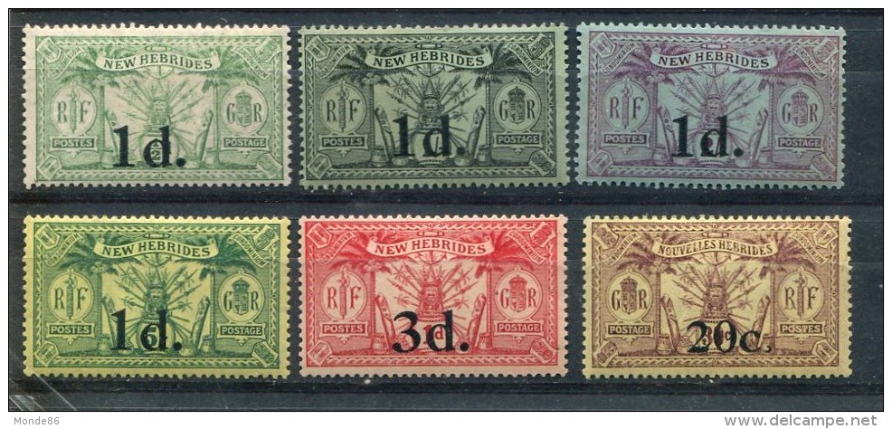 NOUVELLES- HEBRIDES - N° 77-78-62-65-66-67 * - Unused Stamps