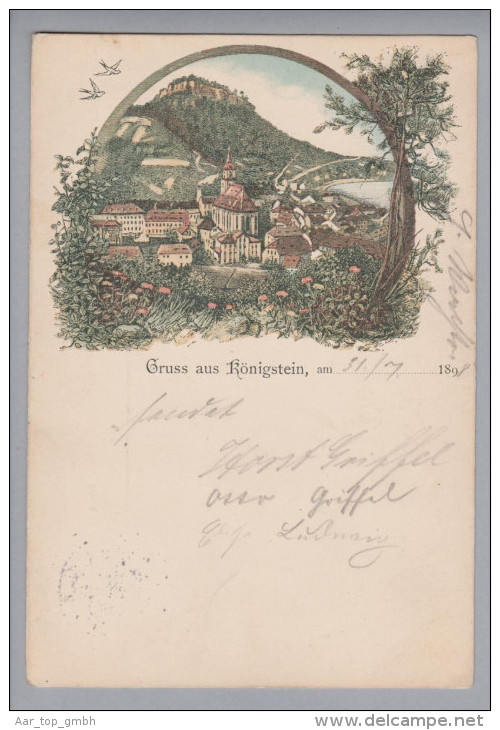 AK DE He KÖNIGSTEIN 1898-07-31 Litho - Koenigstein