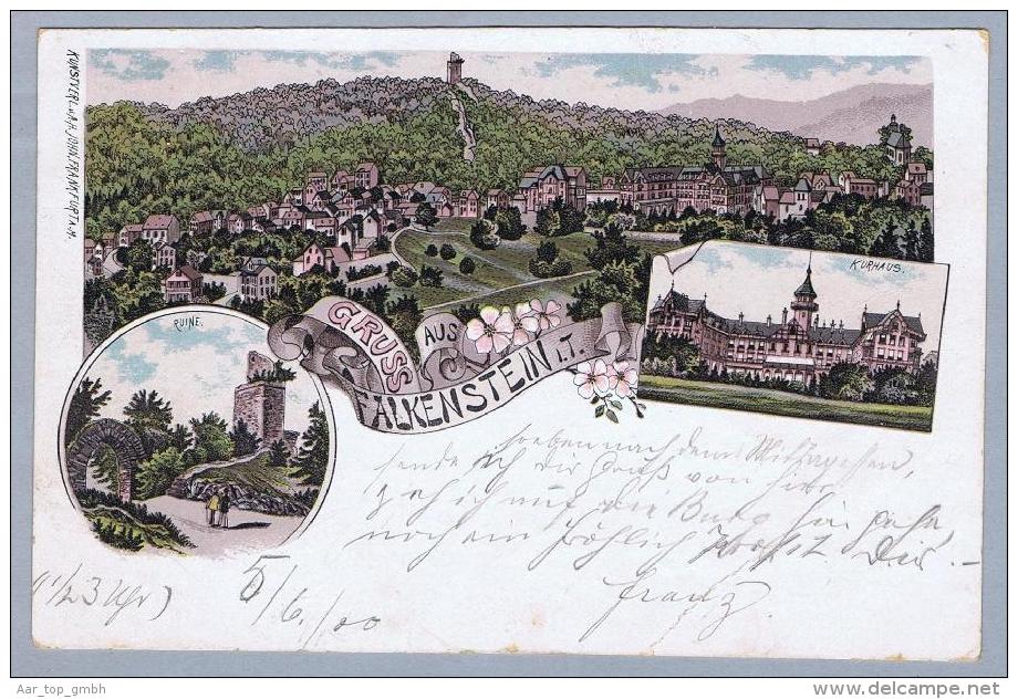 AK DE He KÖNIGSTEIN FALKENSTEIN I:T. Litho A.H.John - Koenigstein