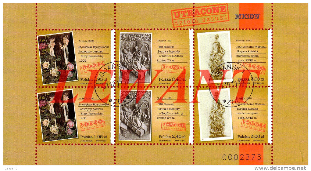 M 2011.10.21. Lost Works Of Art - Used Sheet - Used Stamps