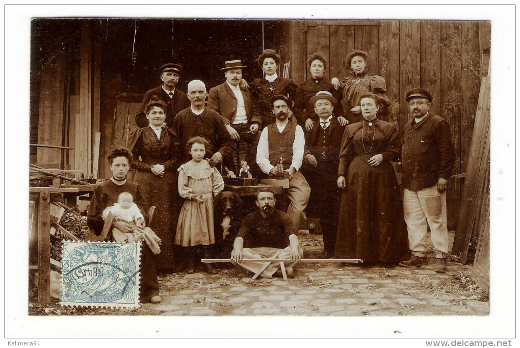 MENUISERIE  ( Fabricants De Jouets En Bois : Poupées, Pantins... Atelier à Situer ! ) /  CARTE-PHOTO , Tirage Argentique - Artigianato