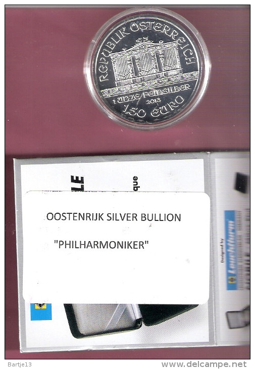 OOSTENRIJK  1 1/2 EURO 2013 PHILHARMONIKER IN BOX 1 Ounce Zilver - Austria