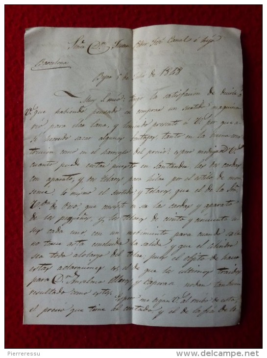 LETTRE CACHET BEJAR 1 REAL A  BARCELONE  1848 - 1801-1848: Précurseurs XIX