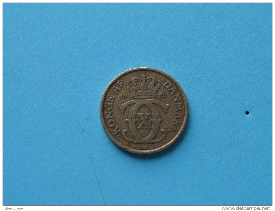 1925 HCN GJ - 1 Krone / KM 824.1 ( Uncleaned - For Grade, Please See Photo ) ! - Dinamarca