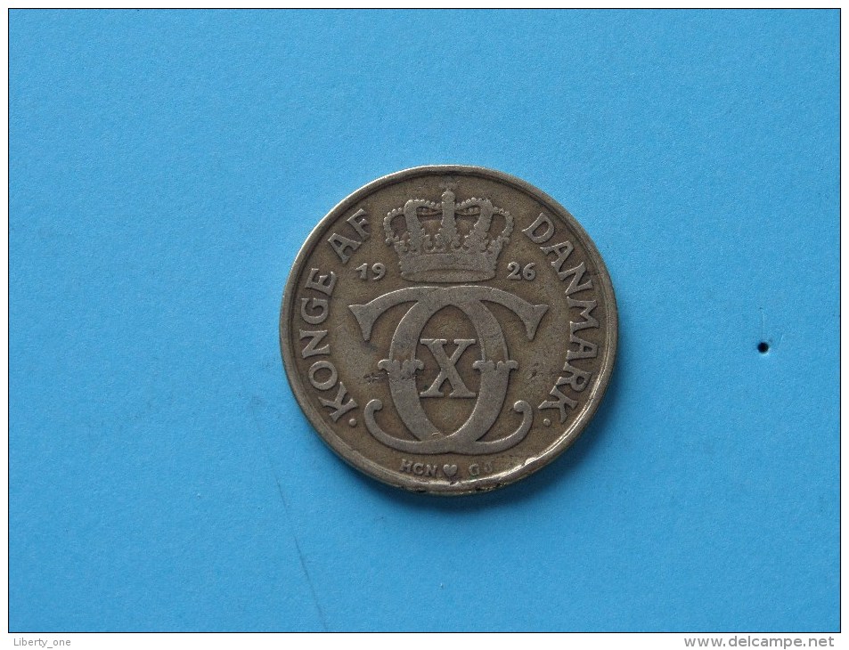 1926 HCN GJ - 2 Krone / KM 825.1 ( Uncleaned - For Grade, Please See Photo ) ! - Danemark