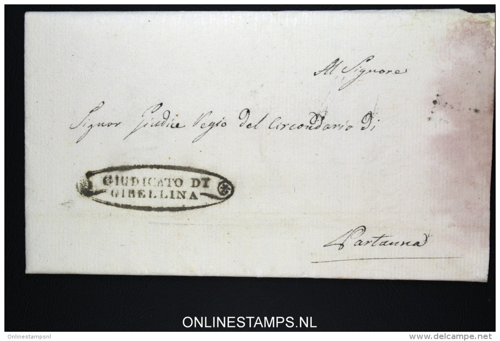 Italia:  Letter Gibellina To ?artanna  1841 Vey Nice Cancels - 1. ...-1850 Prefilatelia